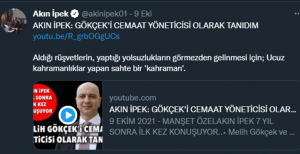 Ankara Eski Anakent Belediye Başkanı İ. Melih Gökçek’e ilişkin, Fettullah