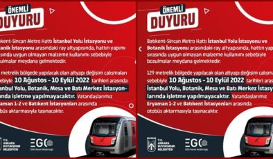 Ankara Metrosu’nda altyapı çalışması yarın başlıyor   