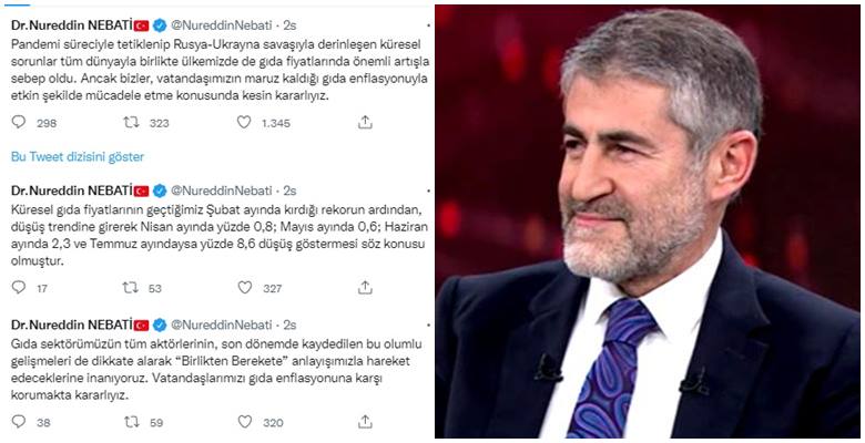 Hazine ve Maliye Bakanı Nureddin Nebati, gıda enflasyonuna karşı etkin biçimde