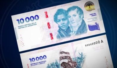 Arjantin’den 10 bin pesoluk banknot