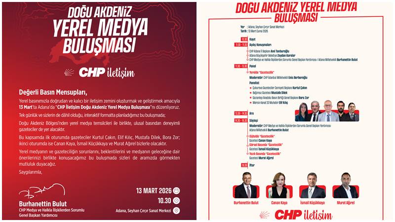 Cumhuriyet Halk Partisi İletişim birimi tarafından düzenlenen Doğu Akdeniz Yerel